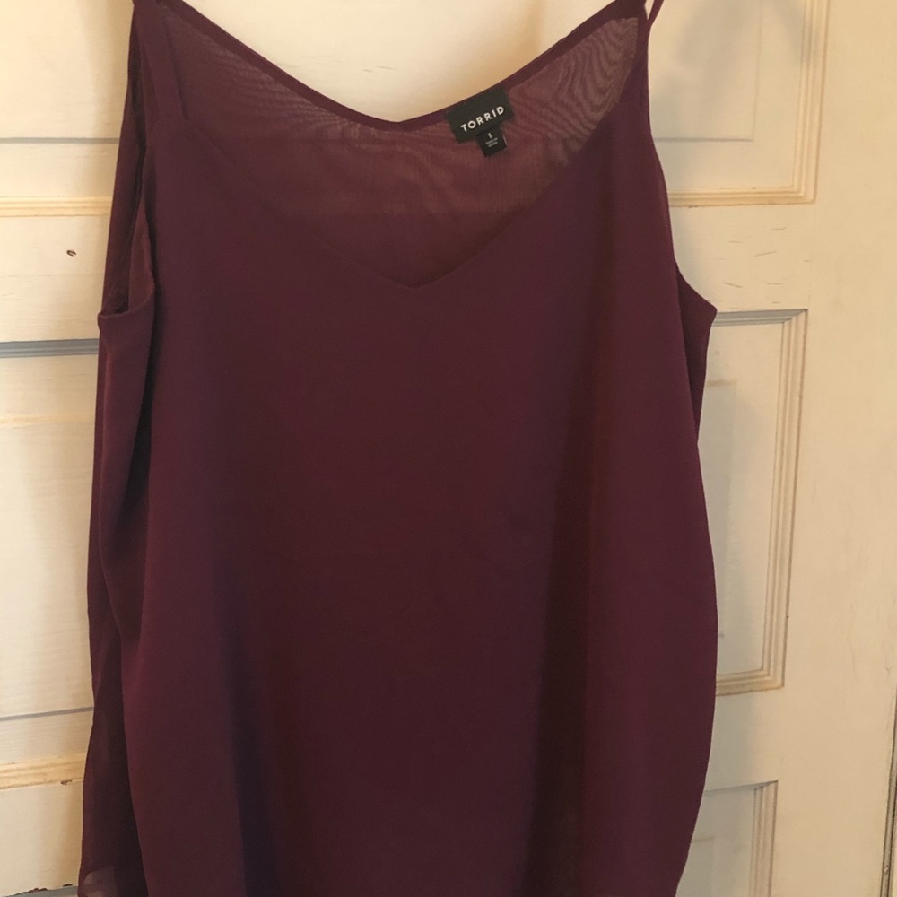 NWOT Torrid burgundy swing cami size 1